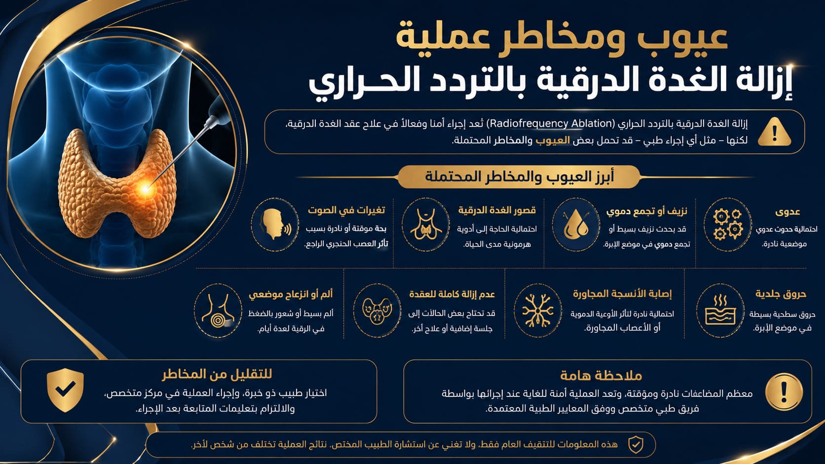 عيوب ومخاطر عملية إزالة الغدة الدرقية بالتردد الحراري: ما الذي يمكن حدوثه؟